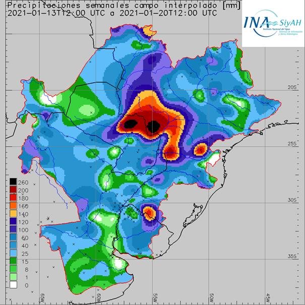 INFORME INA. Situación hidrológica de los ríos Paraná y Uruguay