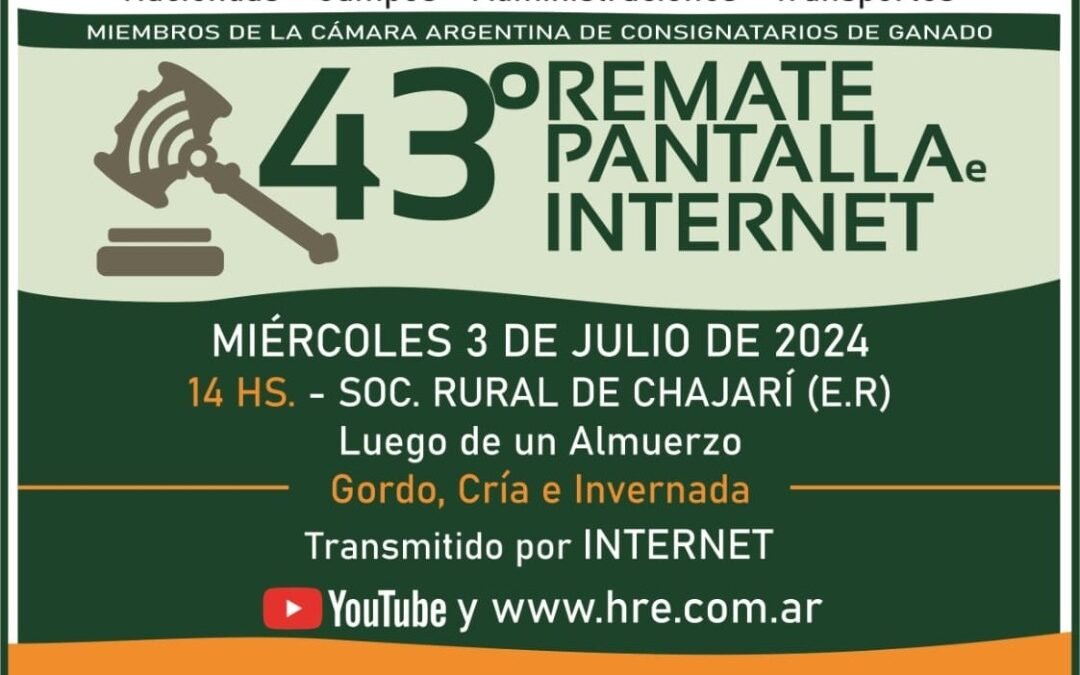 EN VIVO: 43°Remate por Pantalla e Internet HRE Consignaciones